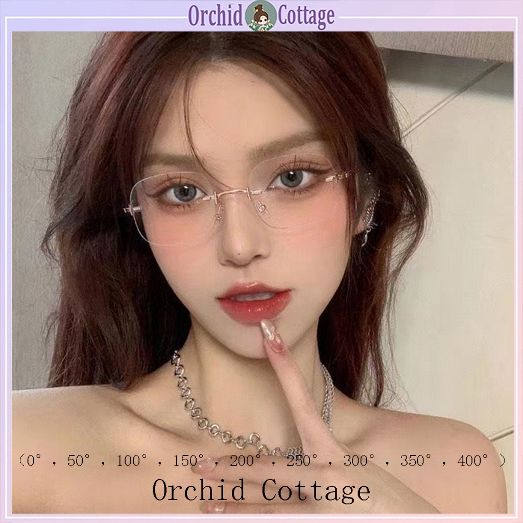 [จัดส่งจากกรุงเทพฯ] แว่นไทเทเนียมบริสุทธิ์ น้ำหนักเบาพิเศษ ไร้กรอบ แว่นสายตาสั้น ป้องกันแสงสีฟ้า มีองศา (0°-400°)