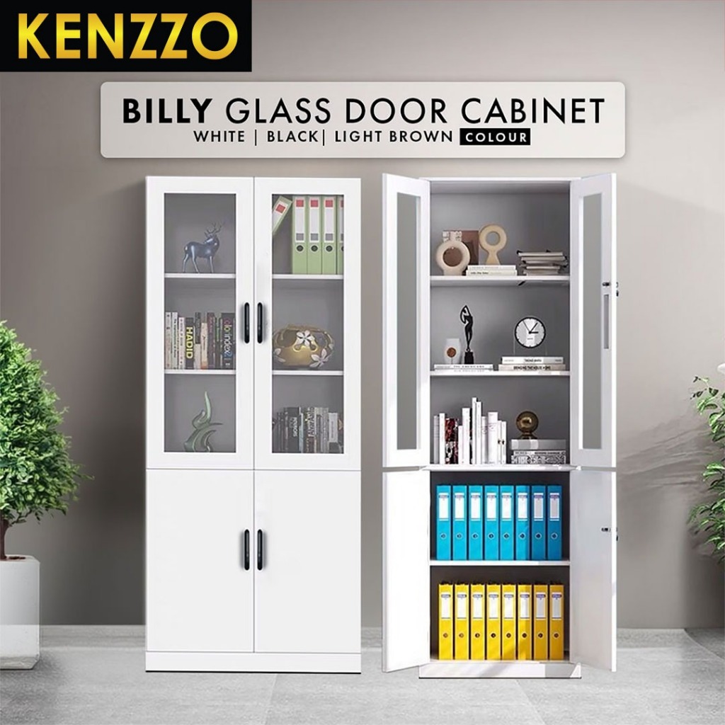 พร้อมส่ง Kenzzo: ตู้สูง ตู้เก็บเอกสาร ตู้สำนักงาน ตู้โชว์กระจก ตู้เก็บของ ตู้อเนกประสงค์ ชั้นวางหนังสือ/Billy 5 tier Cab