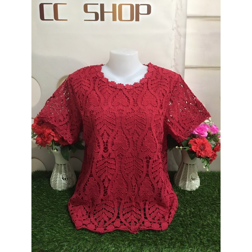 เสื้อผ้าผู้หญิงลายลูกไม้ เสื้อสาวอวบใส่ออกงาน ใส่เที่ยว ขนาดฟรีไซส์ มีหลายสีให้เลือก รุ่น4213