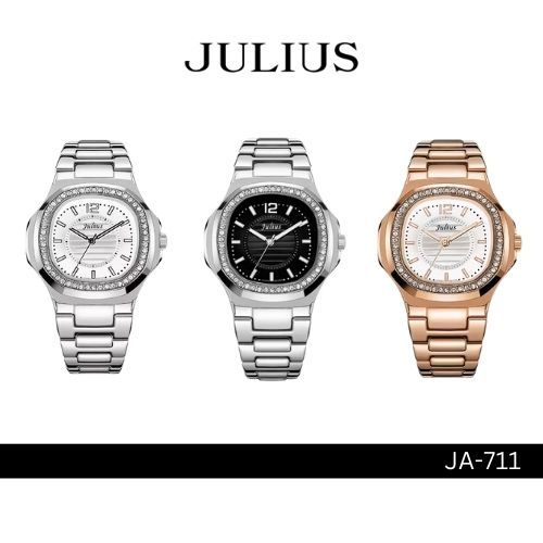 Julius JA-711 นาฬิกาข้อมือผู้หญิง มี 8 สี สายสแตนเลส หน้าปัดกลม แบรนด์เกาหลี ของแท้ ประกัน 1 ปี