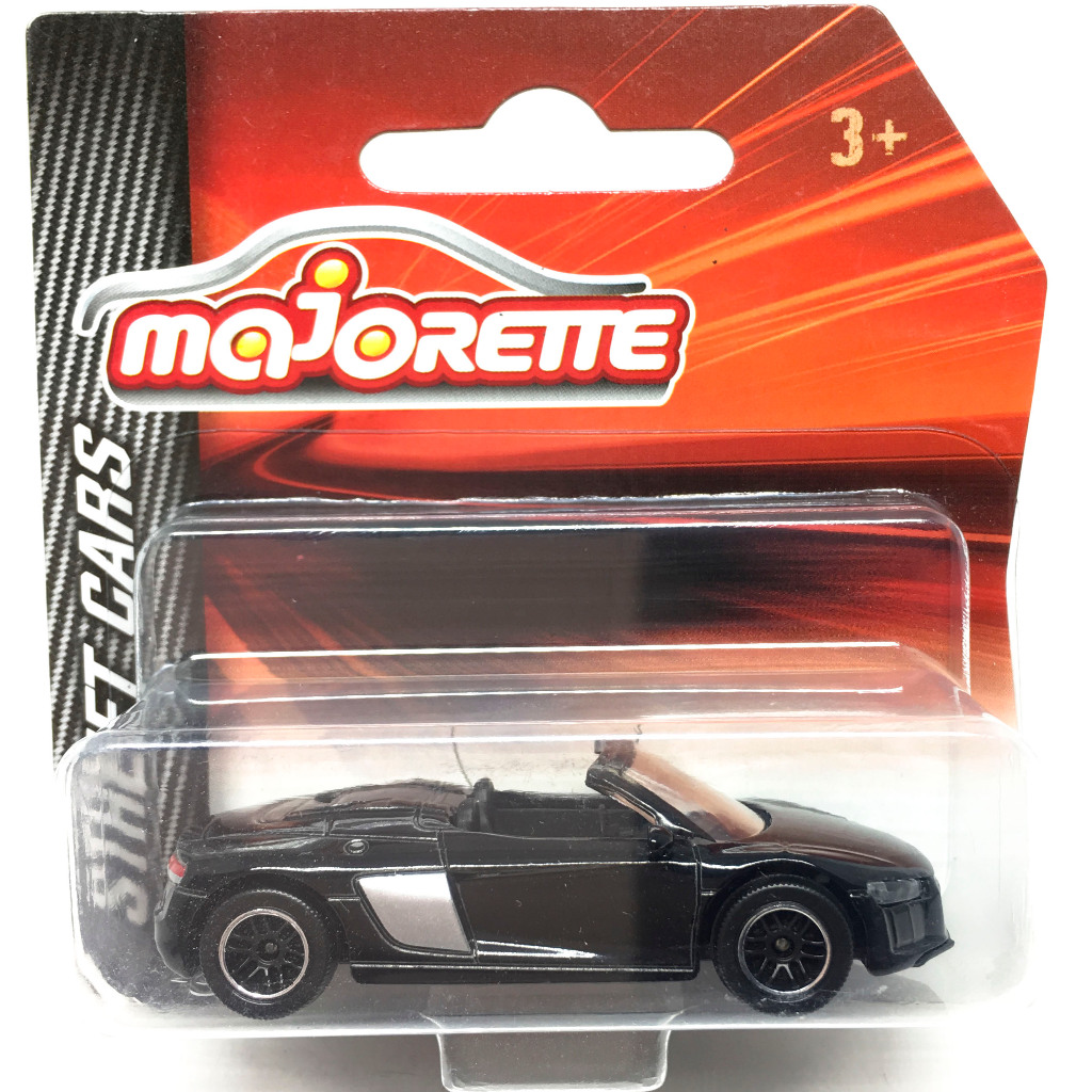 Majorette Audi R8 Spyder สีดำ Scale 1/58 (8cm) package แบบสั้น