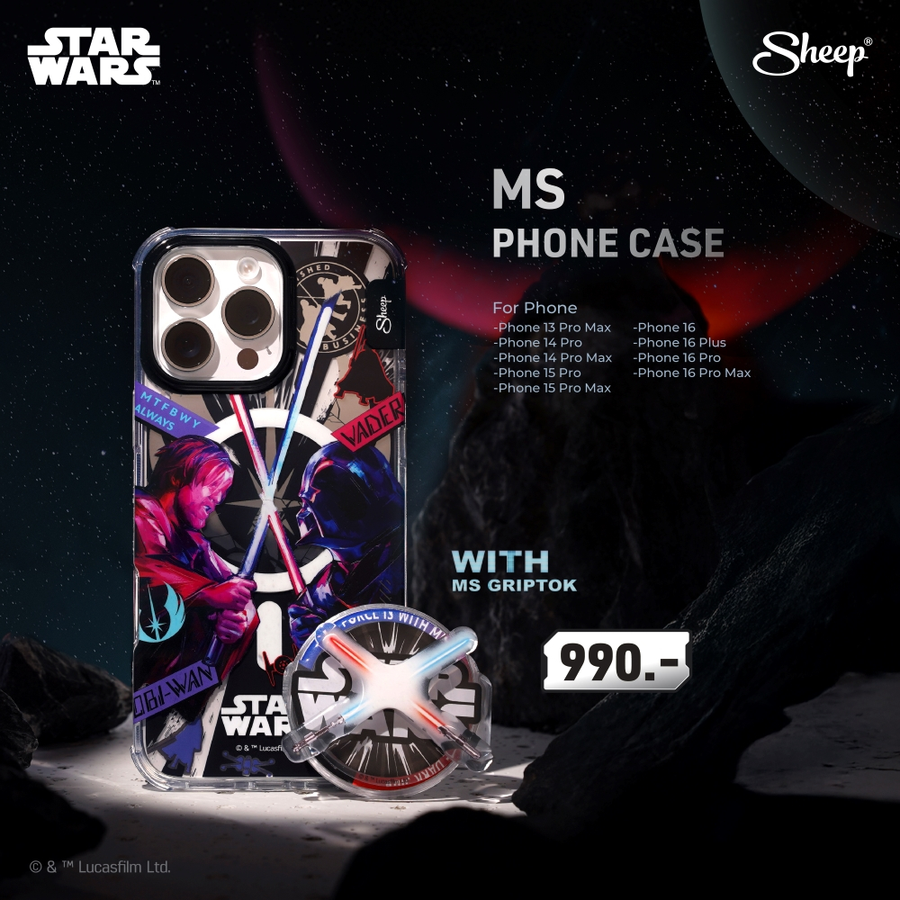 [For iPhone MS Star Wars ] Sheep Star Wars Limited Collection เคสสำหรับไอโฟนMS แม่เหล็ก เคสมีMagnet ฟรีGriptok ลิขสิทธิ์