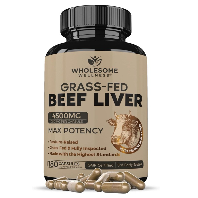 ✅GRASSFED BEEF LIVER 🌈วิตามิน & แร่ธาตุจากตับวัว💊‼️180-300 แคปซูล‼️