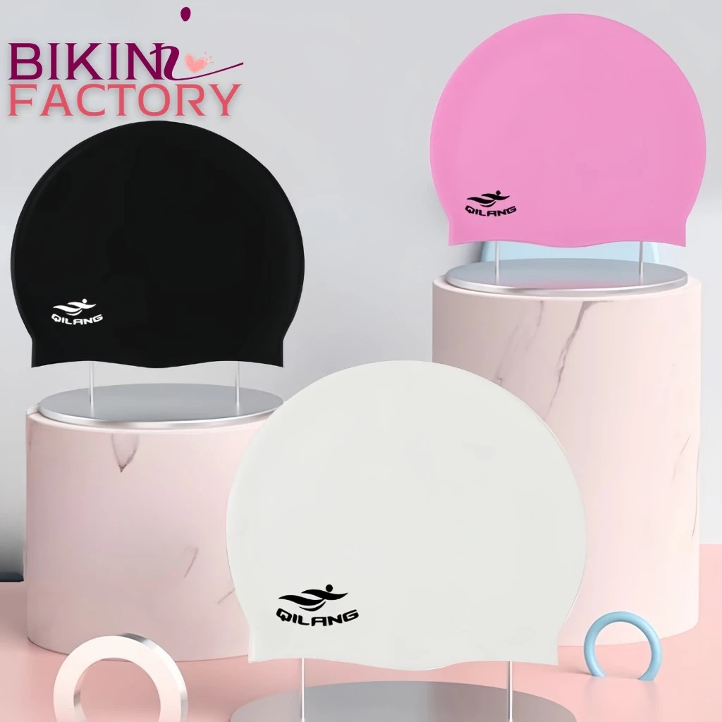 BIKINI FACTORY หมวกว่ายน้ำ หมวกว่ายน้ำซิลิโคน หมวกคลุมผม ✅ กันน้ำ ใส่สบาย สําหรับผู้ใหญ่ BK-234