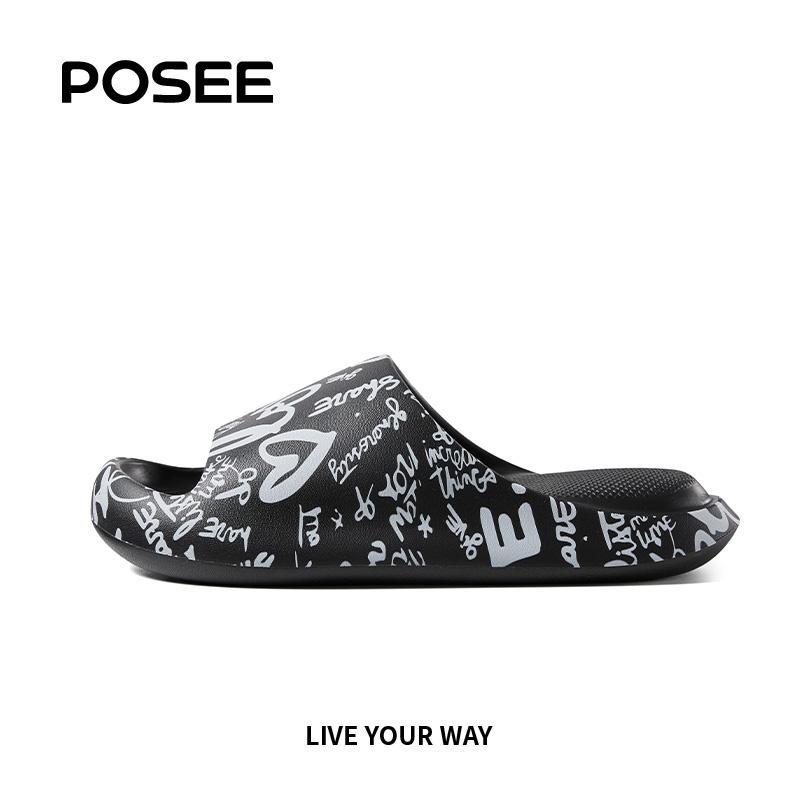 【Wholesale】 Posee 2024 new cat claw EVAโลโก้พิมพ์รองเท้าแตะนุ่มลื่นผู้หญิงแฟชั่นรองเท้าแตะในร่มและกลางแจ้ง P68102W