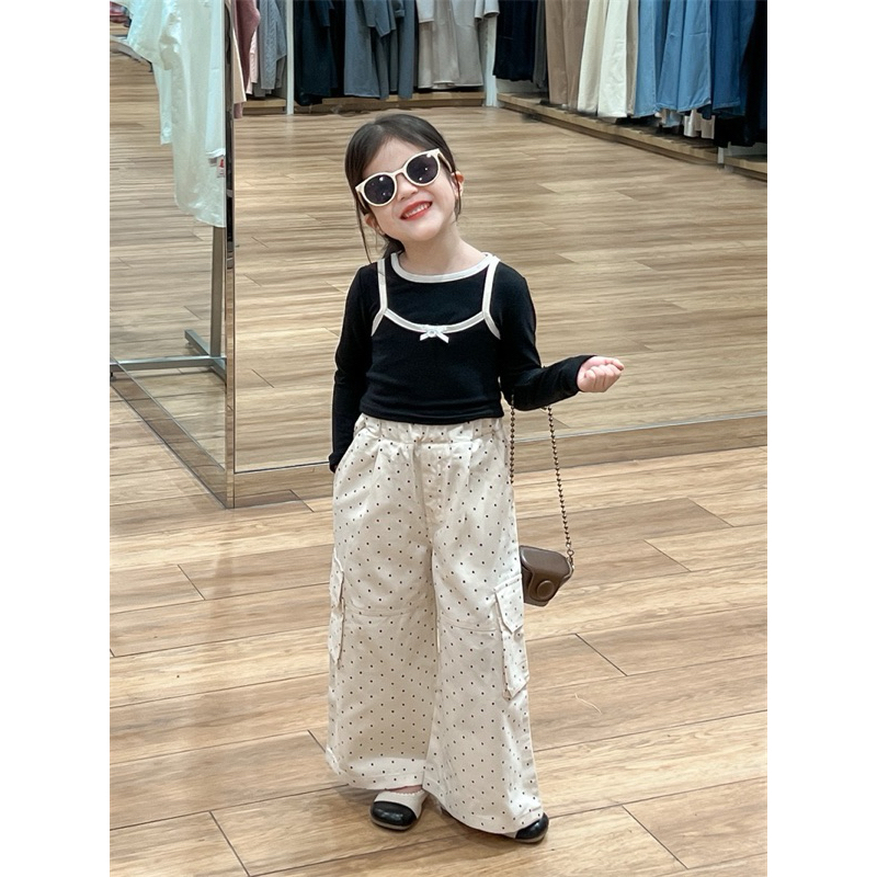 [Namsaii kids]🔥พร้อมส่ง🔥ชุดเซท3ชิ้น ชุดเด็กผู้หญิง เสื้อแต่งกั๊ก+กก.คาร์โก้ มีกระเป๋าข้าง  แฟชั่นเกาหลี งานสวย ตรงปก