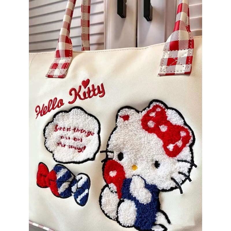 กระเป๋าผ้า Kitty มีซิปเปิด-ปิด
