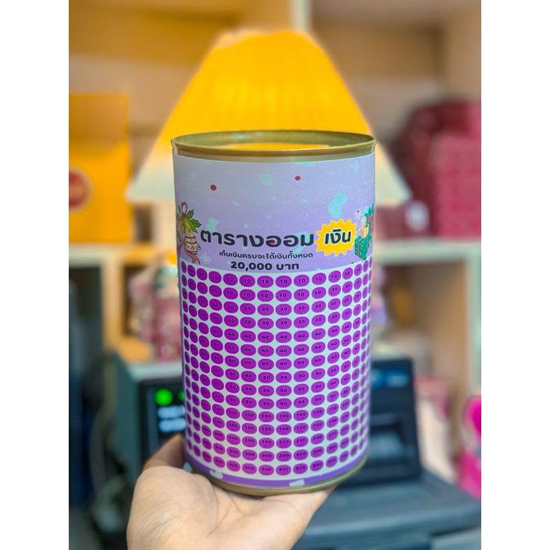 ปี๊บออมสินทรงกระบอกกลมพร้อมตารางออมคริสต์มาส - รูปที่ 4