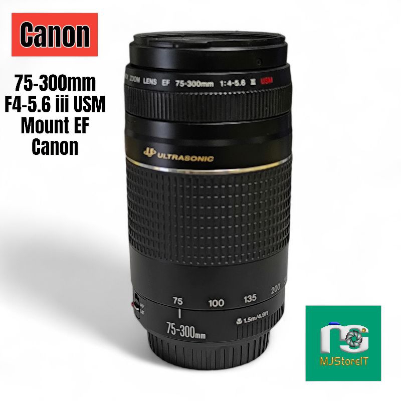 Canon EF 75-300mm f4.5-5.6 III USM Mount EF Canon + Hood (สภาพ 80-90%)