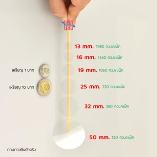 สติ๊กเกอร์วงกลมใส PVC กันน้ำ (ยกแพ็คถูกกว่า) 15แผ่น/แพ็ค