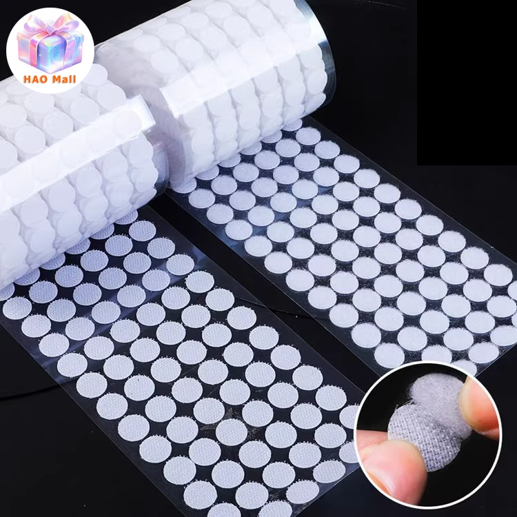 ตีนตุ๊กแก วงกลม กาวในตัว ขนาด 1.5cm ดำ/ขาว 66 คู่