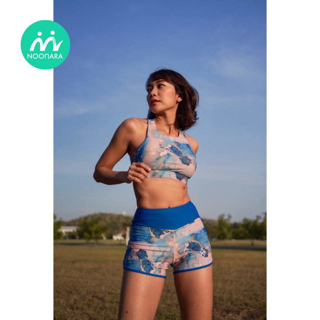 สปอร์ตบรา บิกินี่ - NOOnara Sport Bra รุ่น High Neck สี Blizzarr มีฟองน้ำ ชุดวิ่ง/ชุดโยคะ/ชุดว่ายน้ำ/activewear