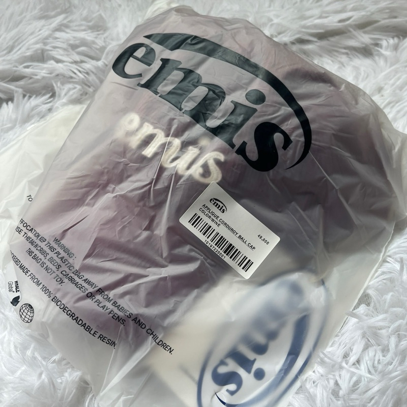 [พร้อทส่งash blue,wineสี/แท้] EMIS appliqué หมวกลูกฟูกรุ่นใหม่ newlogo