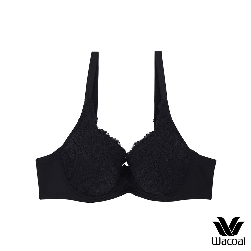 Wacoal Surprise Bra บราลูกไม้ลายหวาน ตัดต่อทรงสวย รุ่น WB9B71 สีดำ (BL)