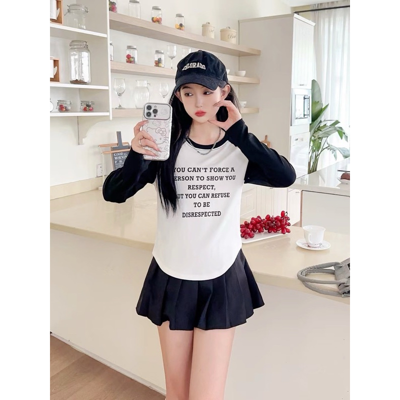 เสื้อคอกลมแขนยาว เสื้อยืด กันหนาว พร้อมส่ง ผ้าเนื้อนุ่ม ใส่สบาย