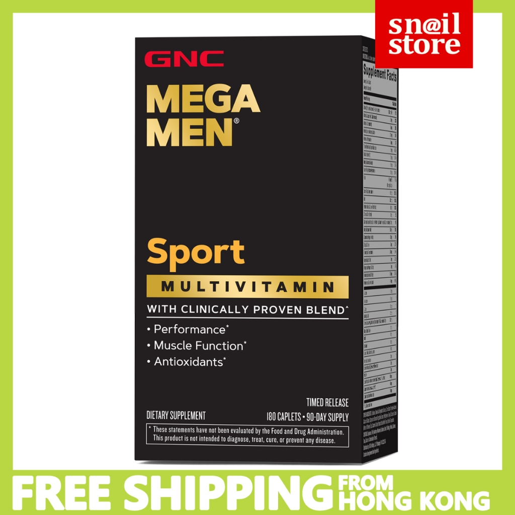 GNC Mega Men Sport Multivitamin - 180 Caplets (90 Servings) วิตามินกีฬาสำหรับผู้ชาย |. สมรรถภาพของกล