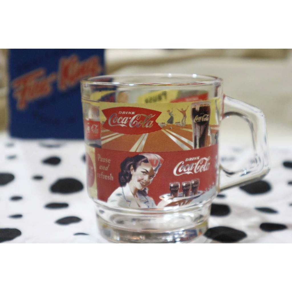 (พร้อมส่งจากไทย)แก้วโค๊กCoca-Cola Fire-King Made in Japan ของสะสม