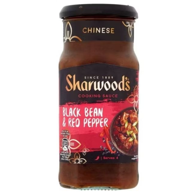 ( Sharwoods )COOKING SAUCE BLACK BEAN& RED PEPPER 425g.
