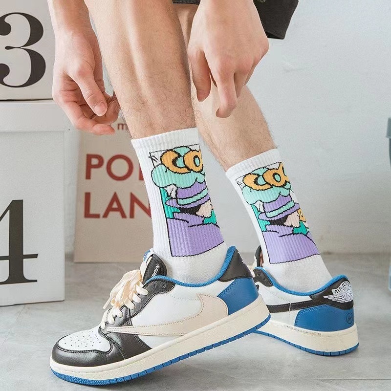 (ได้รับ 2-3 วัน) จัดส่งจากประเทศไทย~ถุงเท้ายาวน่องน่ารัก 5 คู่ถุงเท้าผ้าฝ้ายเหมาะสำหรับผู้ชายและผู้หญิง