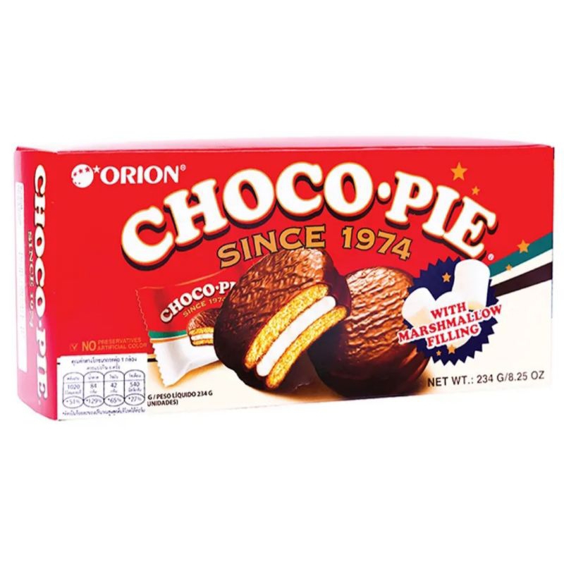 Orion Choco-pie ช็อกโกพายสอดไส้ครีมมาร์ชเมลโลว์ เคลือบช็อกโกแลต ขนาด 234 กรัม