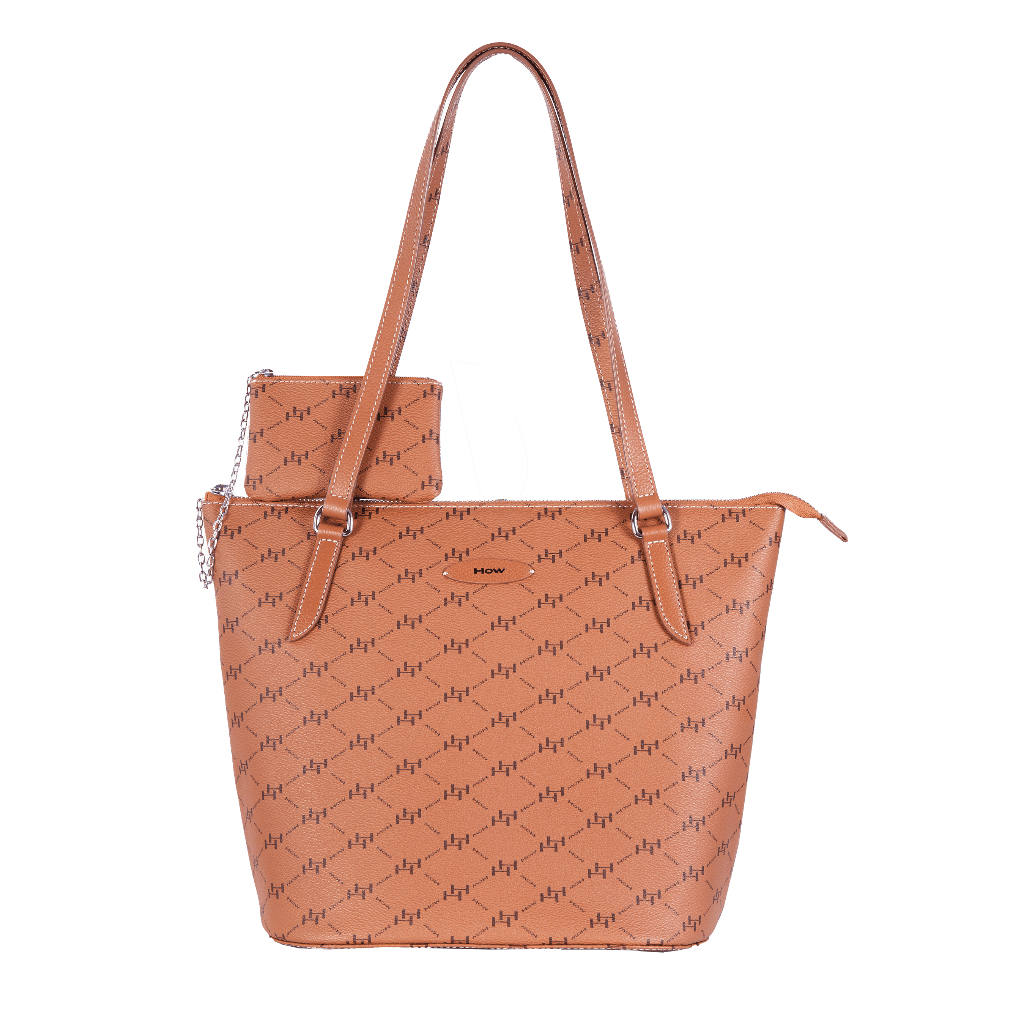 How กระเป๋าสะพายทรง Tote รุ่น HHH0432 - สีน้ำตาล