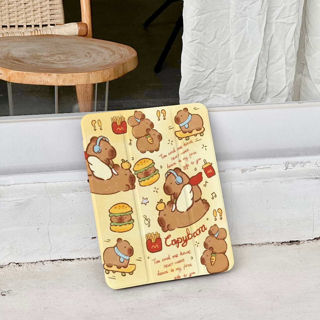 🌼ออกให้ 24 ชม🌼 case iPad Gen11 Air6 Pro11 2024 ที่ใส่ปากกา คาปิบารา เคส iPad Gen9 MINI7 Gen10 Air7