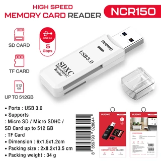 NUBWO NCR150 CARD READER USB 3.0 รองรับ Micro SD/Micro SDHC/SD Card/TF Card ความเร็ว 5Gbps