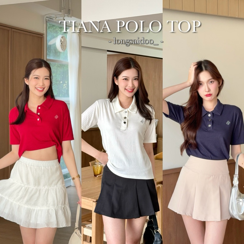 TIANA KNIT POLO TOP - เสื้อโปโลไหมพรม Longsaidoo_