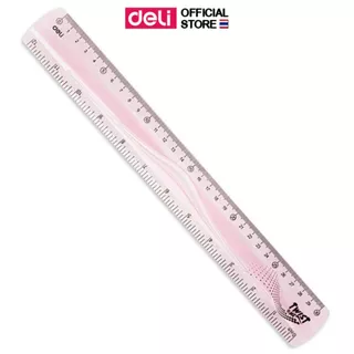 ไม้บรรทัดงอได้ Deli ไม้บรรทัด 30cm. งอได้ ไม่หัก เครื่องเขียนสำหรับนักเรียน อุปกรณ์การเรียน (คละสี 1 ชิ้น)