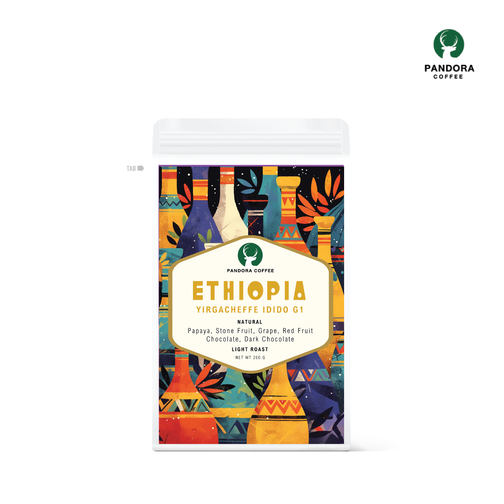 Pandora Coffee เมล็ดกาแฟ Ethiopia Yirgacheffe Idido G1 คั่วอ่อน Light Roast