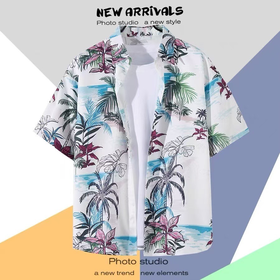 SGH0239 เสื้อเชิ้ตฮาวาย เสื้อลายดอก เสื้อเชิ้ตสงกรานต์ ผู้หญิงผู้ชายใส่ได้หมด เนื้อผ้าดี - รูปที่ 4