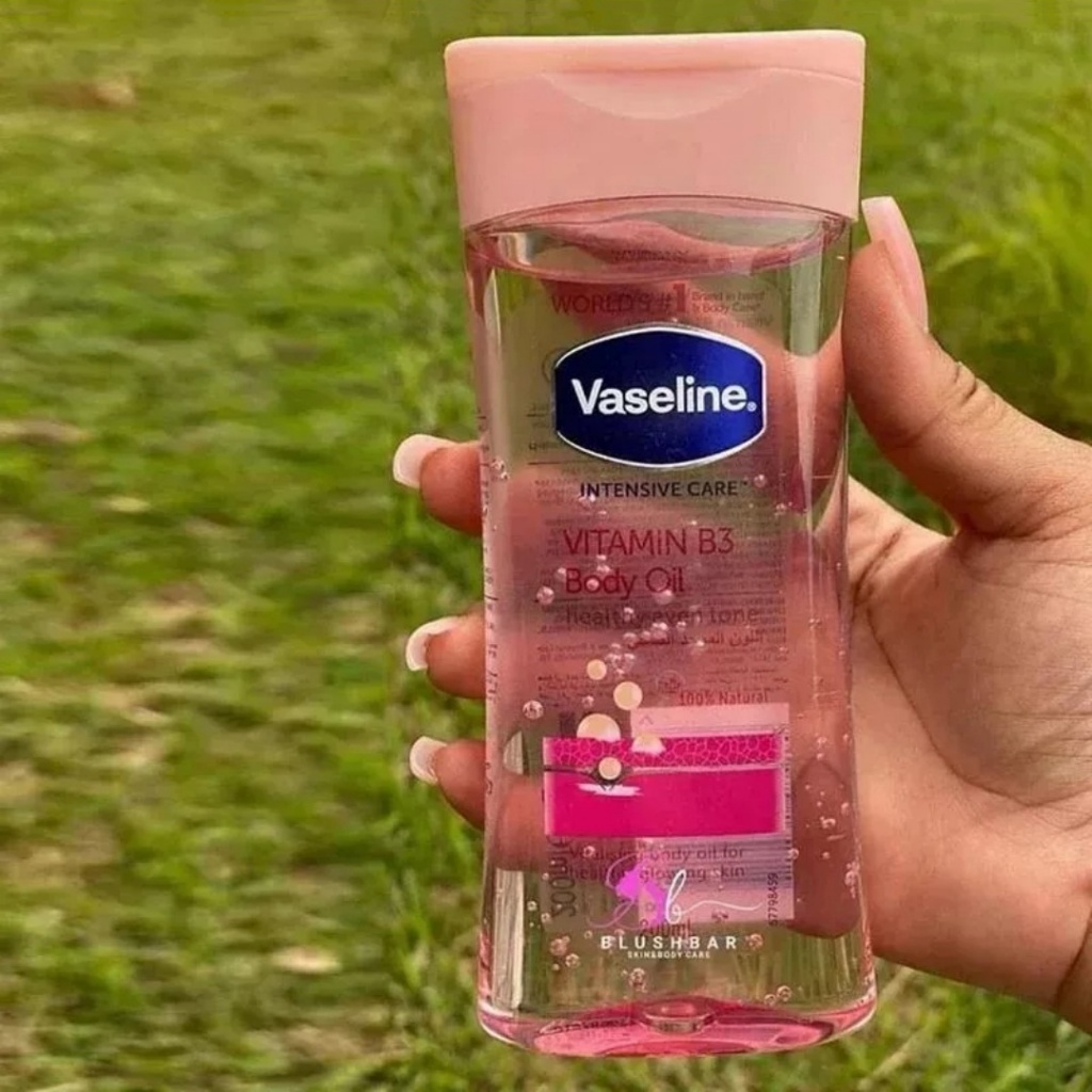 Vaseline VITAMIN B3 Body Oil 200ml Rose Plant Essence Body Lotion Moist
