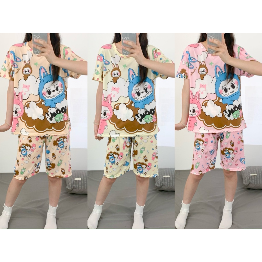 B.ของผู้ใหญ่ ฟรีไซด์ แขนสั้น+ขาสั้น. รอบอก 36-42นิ้ว ลายน่า รัก.ราคาถูก Clothing Women ชุดนอน ฟรีไซด์(ผ้าสเปนเด็ก)