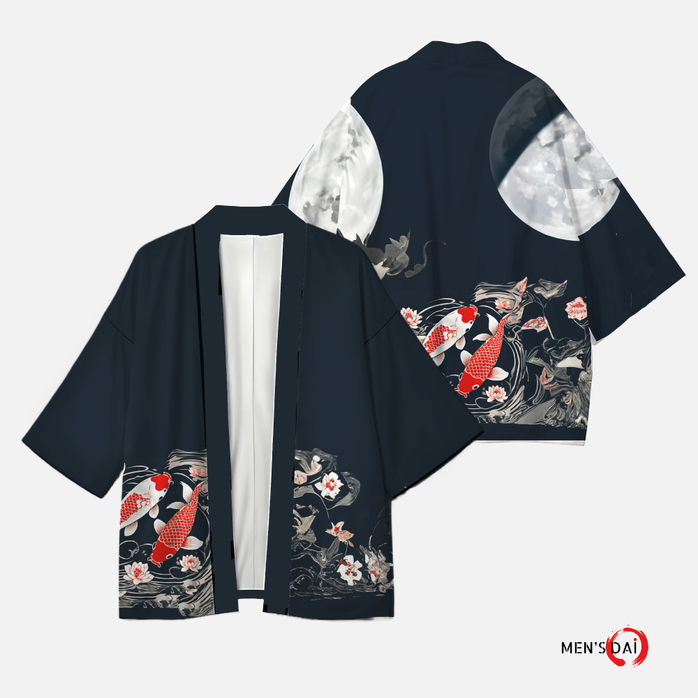 🔥New 🔥  เสื้อคลุมลายปลาคราฟ V.2  เสื้อคลุมญี่ปุ่ทรงยูกาตะ ฮาโอริ สไตล์ญี่ปุ่น เนื้อผ้าใส่สบาย ใส่ได้ทั้งผู้หญิงและผู้ชาย