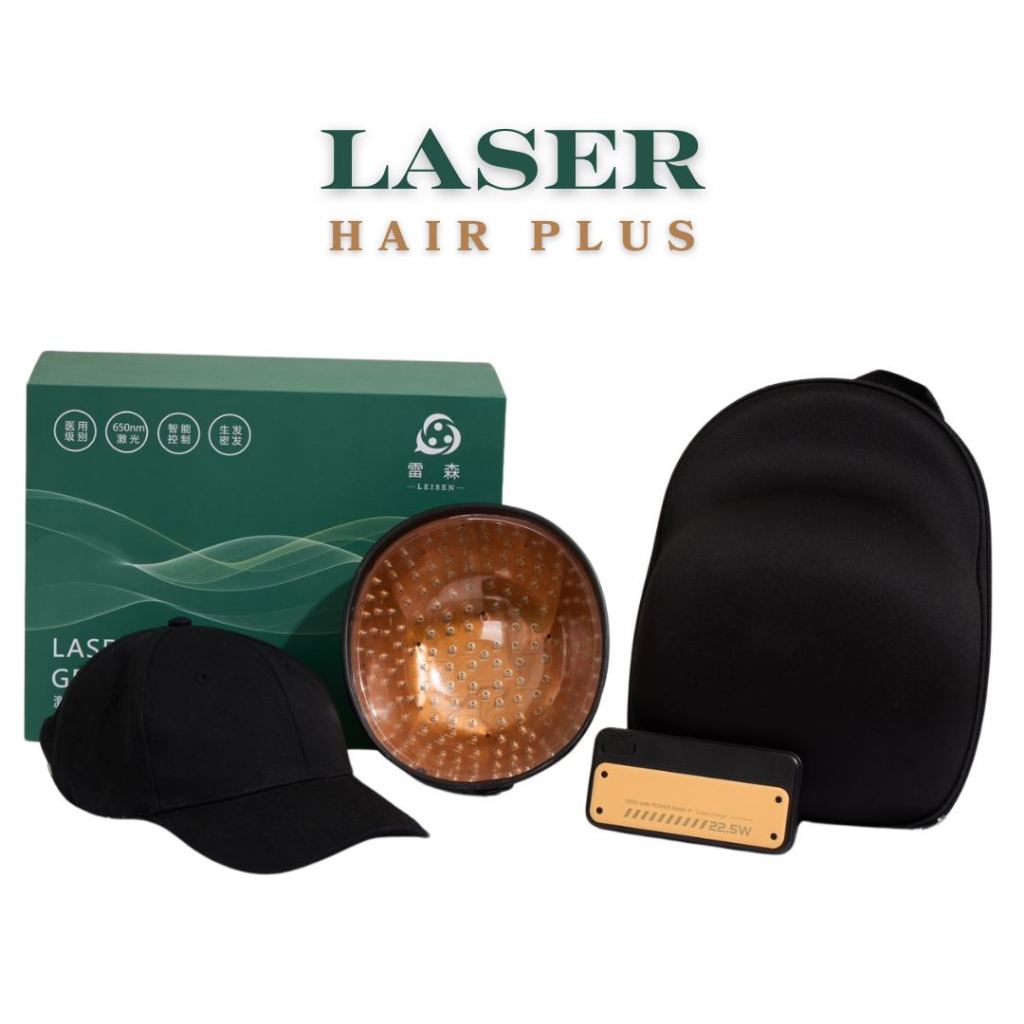 หมวกเลเซอร์ปลูกผม Laserhair plus เรเซอร์208 หลอด ปลูกผม รักษารากผม ความยาวคลื่นแสงที่ 650นาโนเมตร  หมวกเรเซอร์​ LLLT