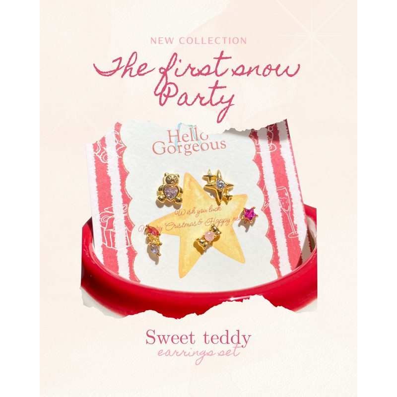 Thelucy Sweet teddy earrings set