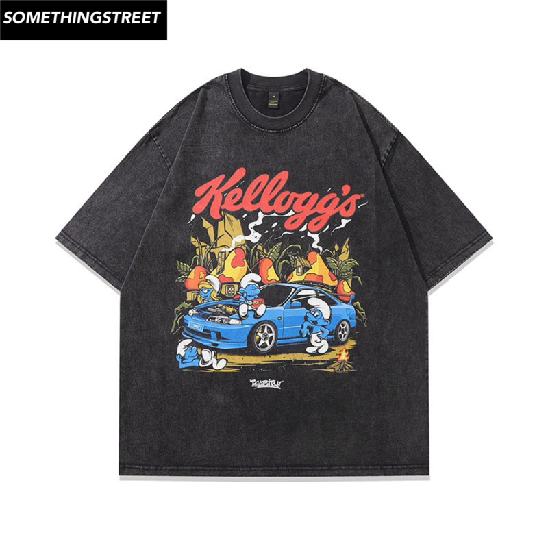 เสื้อยืดผู้ชายโอเวอร์ไซส์ blue car