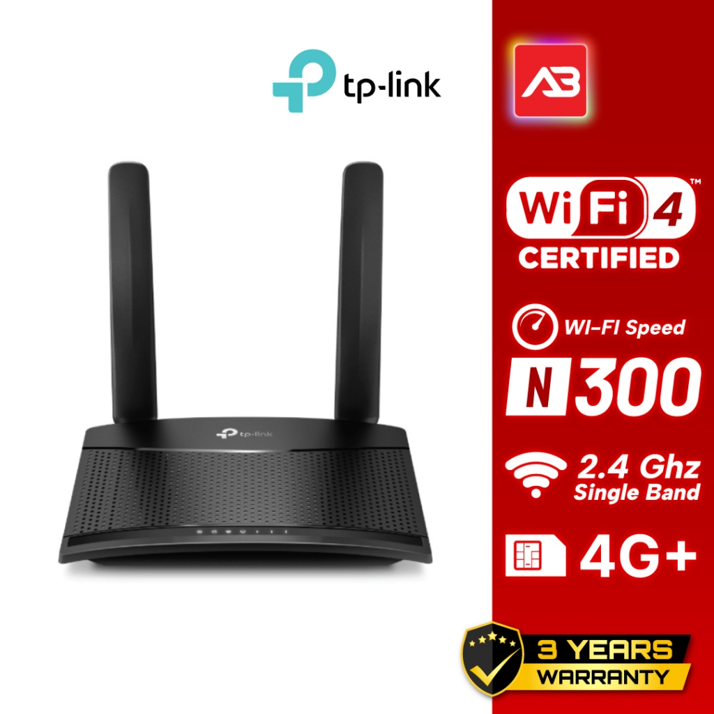 TP-LINK 300 Mbps Wireless N 4G LTE Router รุ่น TL-MR100 (รองรับซิมการ์ด)