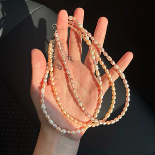 Piing Me Minimal Freshwater Pearl Necklace | สร้อยคอไข่มุกน้ำจืด (ของแท้) พร้อมส่ง✨🍃🐚
