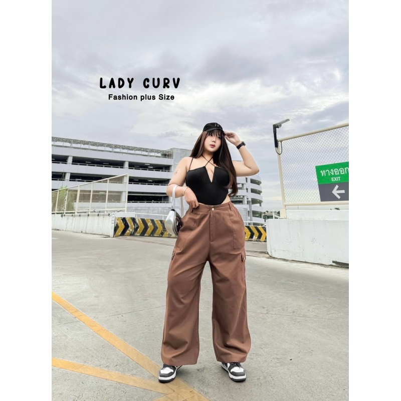(LC) กางเกงขายาวคาโก้รุ่นใหม่ กระเป๋าข้างแต่งกระดุม เอวสูง เนื้อผ้าคัลตอนกึ่งยีนส์ ทรงสวยมากขอบอก ไซส์ใหญ่ ราคา ถูกที่สุด ดีลบีเคเค แกลเลอรีภาพที่ 5
