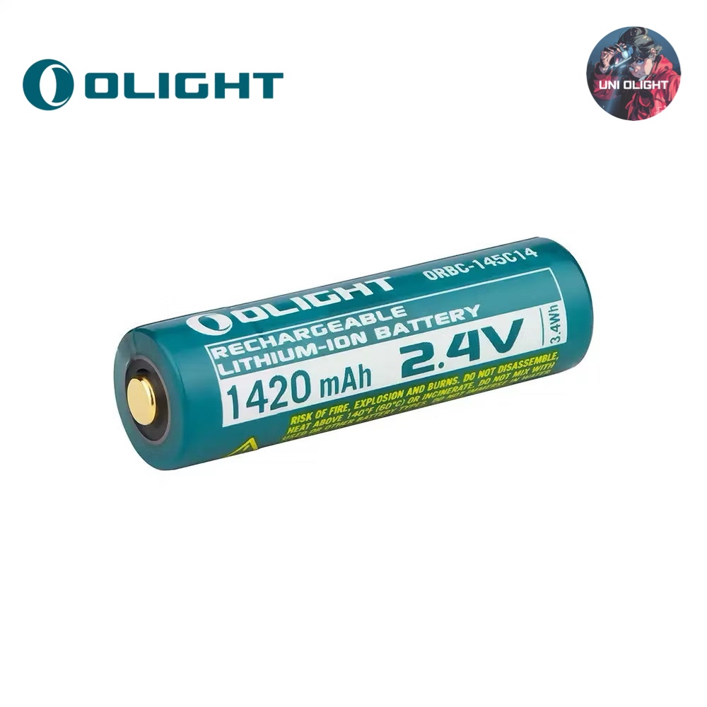 Olight แบตเตอรี่ ORBC-145C14 / 14500 1420mAh (AA) ชาร์จไฟได้สำหรับไฟฉาย i5R
