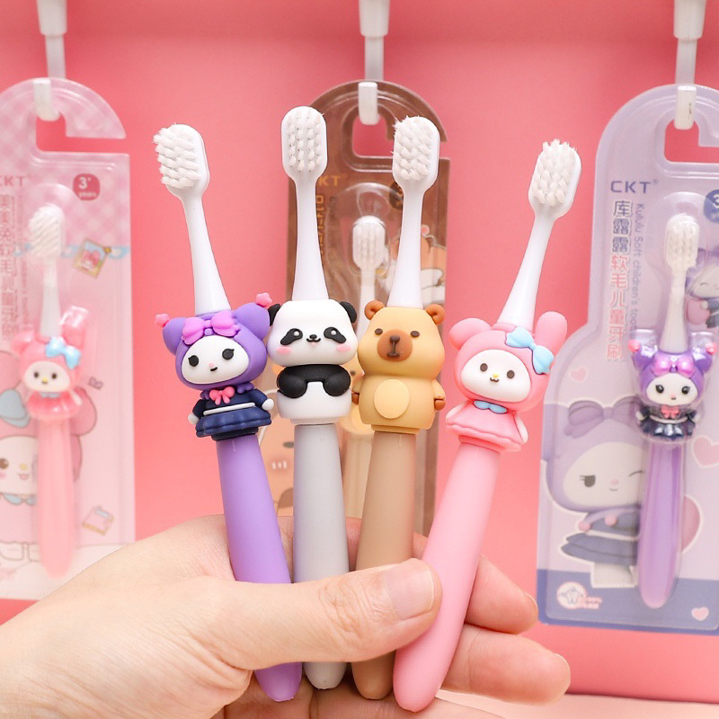 แปรงสีฟันเด็กลายการ์ตูนซานริโอลายน่ารักขนแปรงนุ่มเหมาะสำหรับเด็ก3-6ขวบ