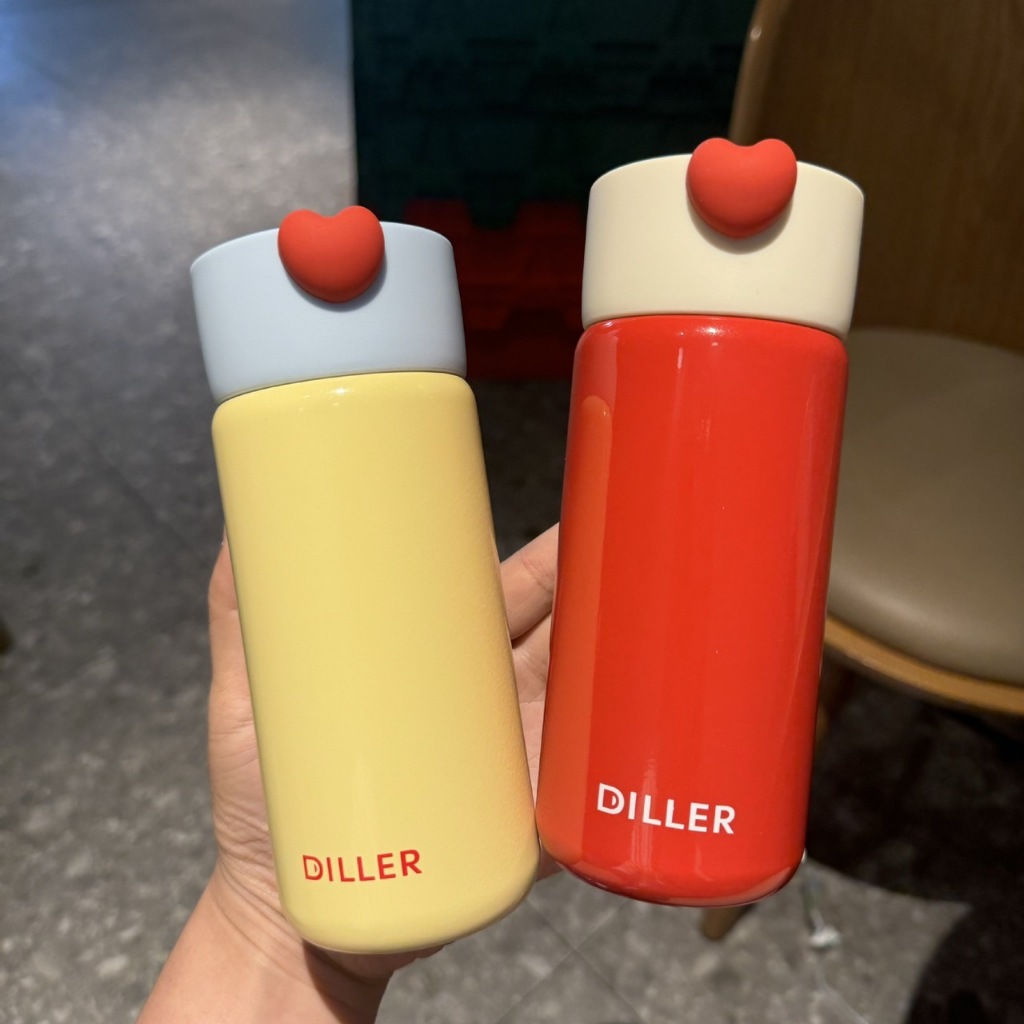 Dillerแท้ แก้วน้ำน่ารัก❤️กระบอกน้ำเก็บความเย็น-ร้อง ขนาด280mlเล็กแบบพกพา สแตนเลส316