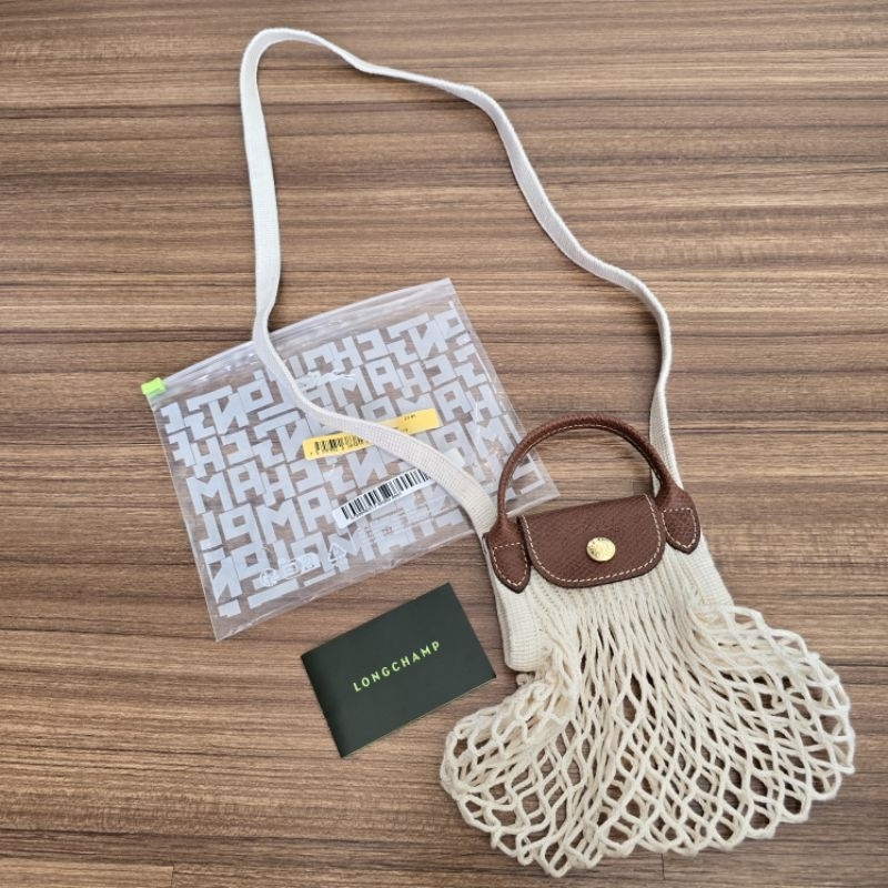 longchampมือสอง longchamp filet สีครีมของแท้100%