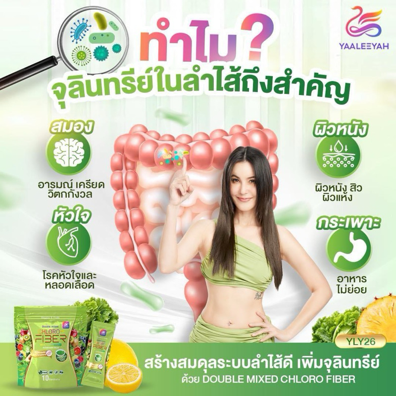 (ราคาต่อห่อ)ไฟเบอร์​ธัญ​ญ่า​ ดับเบิ้ลมิกซ์​ ไฟเบอร์​ ​ YAALEEYAH 1ห่อมี10ซอง