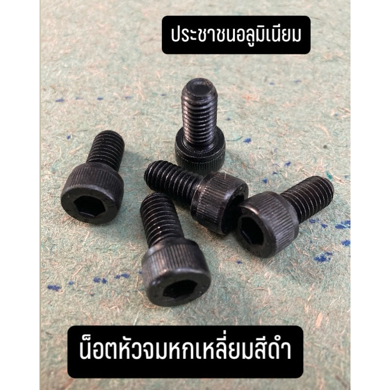 น็อตหัวจมหกเหลี่ยมดำ น็อตหัวจมดำ น็อตสีดำ น็อตดำ