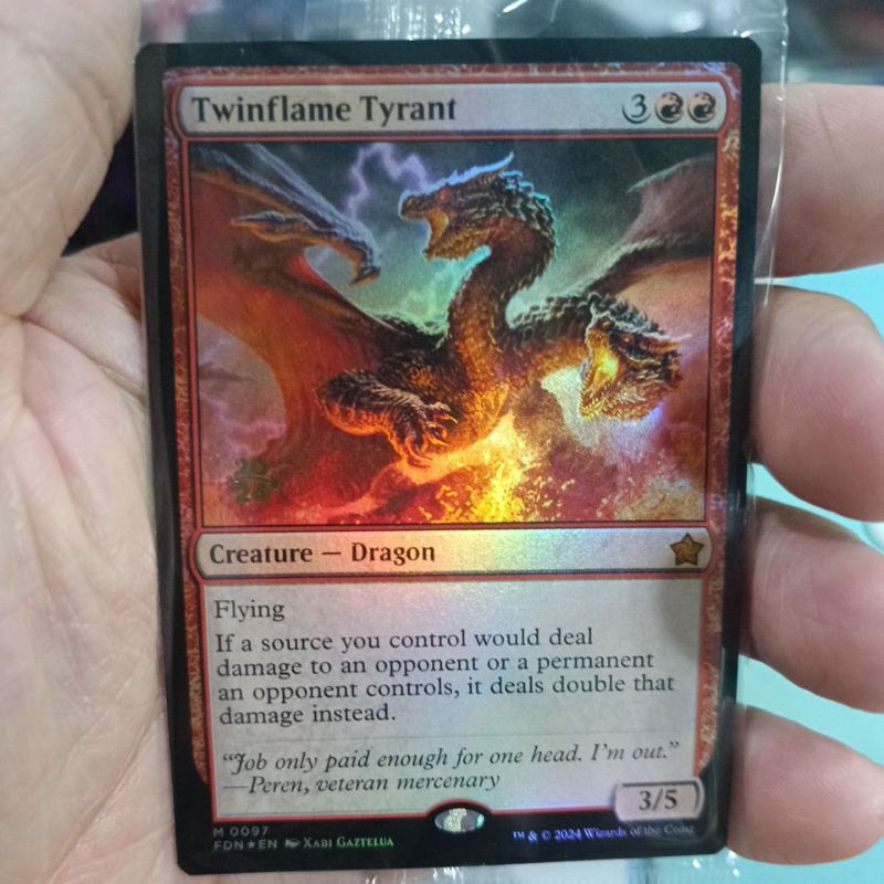 Twinflame Tyrant promo stamp MTG Single Card