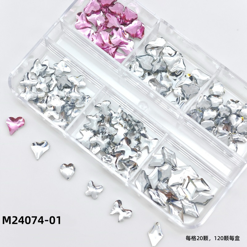 เพชรกล่องรวมสีรวมไซด์คละแบบจำนวน 120 ชิ้น