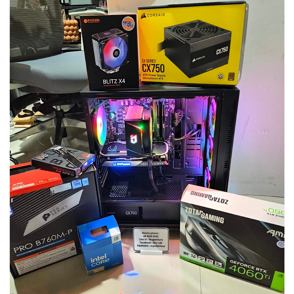 แลก/ขาย PC ใหม่มือหนึ่ง i5-Gen14 RTX4060TI 16GB RamDDR5 32g SSD1TB ประกัน 3 ปี +จอโค้ง Samsung 32" 4