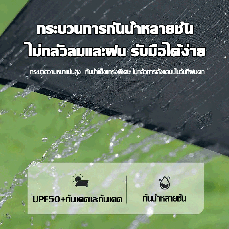 ฟายชีทพร้อมเสา ฟรายชีทครบชุด ฟลายชีท กันแดด กันฝน ฟรายชีท เต้นท์แคมปิ้ง อุปกรณ์เดินป่าตั้งแค - รูปที่ 3